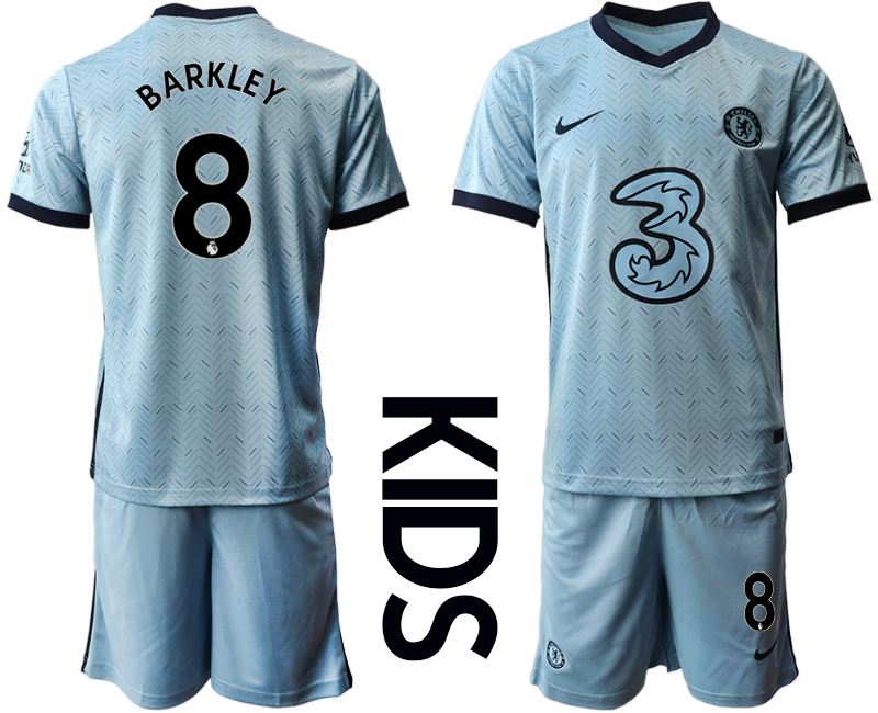 Youth 2020-2021 club Chelsea away Light blue #8 Soccer Jerseys